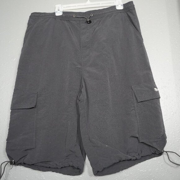 Guess Jeans Men Black 100% Nylon Cargo Pocket Drawstring Shorts Size Large - Picture 1 of 9
